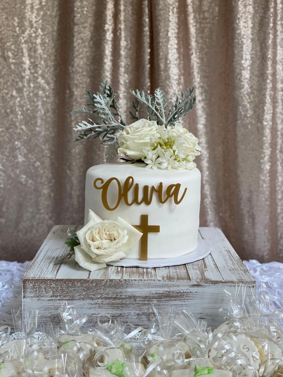 زفاف - Personalized Baptism and Name Cake Plate 