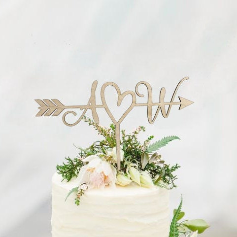 زفاف - Rustic Wedding Arrow Cake Topper 