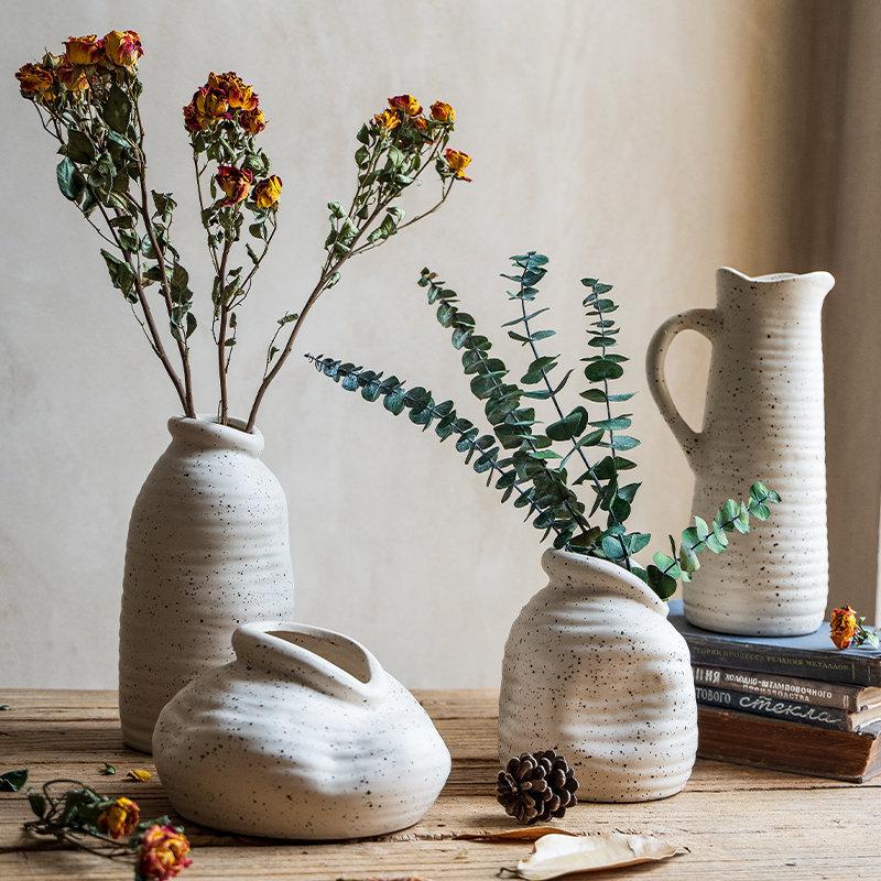 Wedding - Crushed Ceramic Vase, Speckled Pottery Bisque, Flower Vase, Decorative Vase, Pottery Ceramics, Plant Pot, Table Decoration, Centerpiece