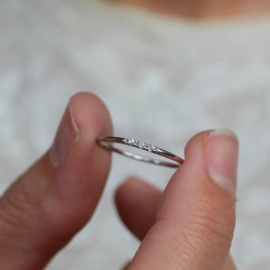 Wedding - simple diamond ring, wedding ring, engagement ring, diamond eternity ring, 14k solid yellow gold ring, micro pave wedding ring, band ring