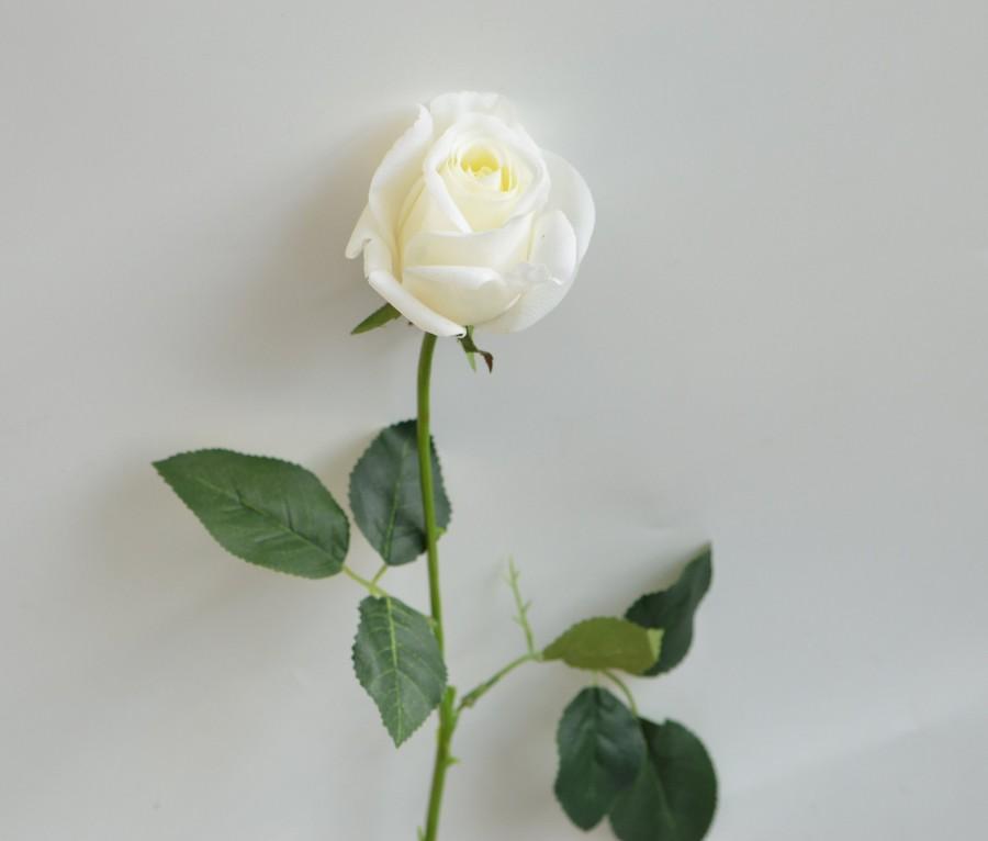 Wedding - Cream Ivory Roses, Real Touch Medium Roses, DIY Wedding Flowers, Silk Bridal Bouquets, Wedding Centerpieces