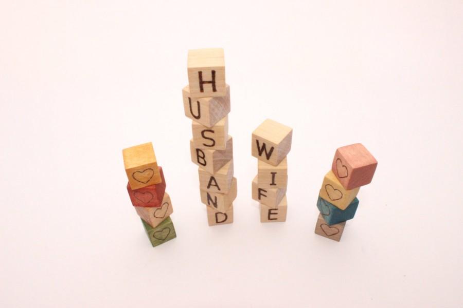 Mariage - Personalized mini wooden blocks 