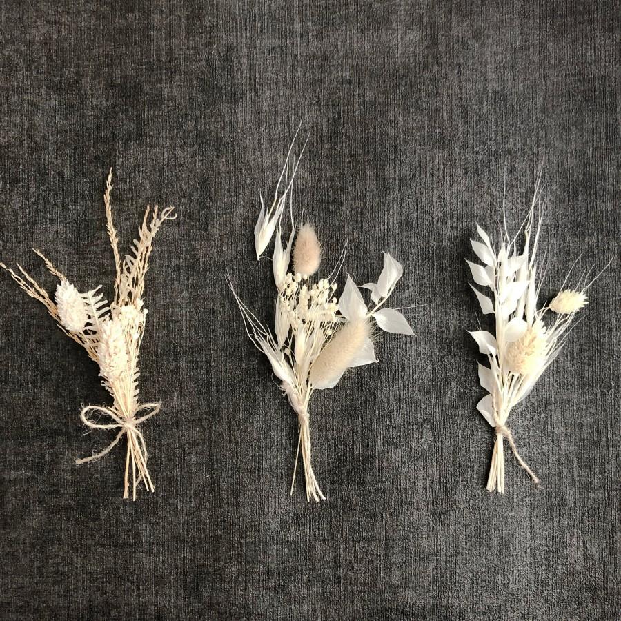 Mariage - Natural White Rustic Dried Flowers Mini Bouquets