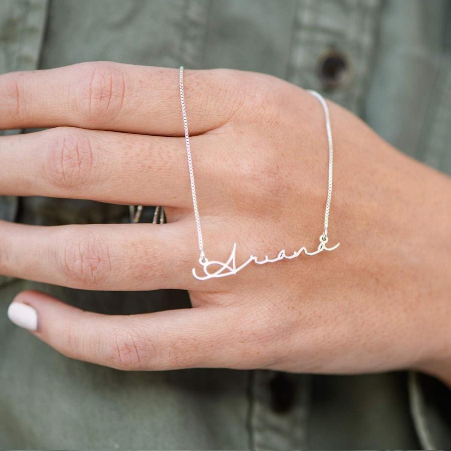Wedding - Personalized Cursive Name Necklace,Sterling Silver Name Necklaces,Carrier Name Necklace,Girls Boys Women Men Unisex Necklaces,Gifts for Her