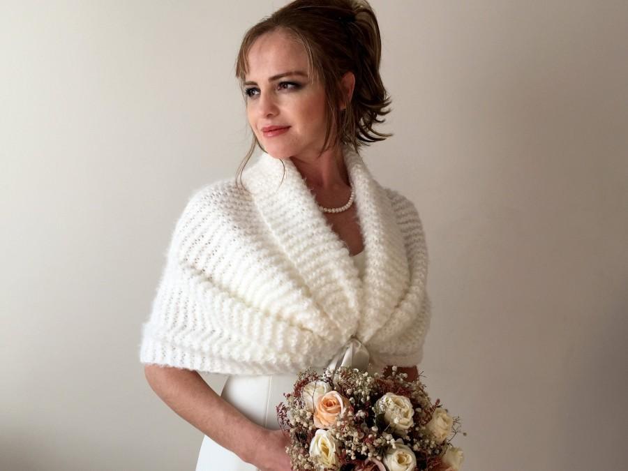 زفاف - Bridal shawl, wedding shawl, bridal accessories, wedding accessories, wedding gift, knit shawl, bridesmaid gift, winter wedding, women shawl
