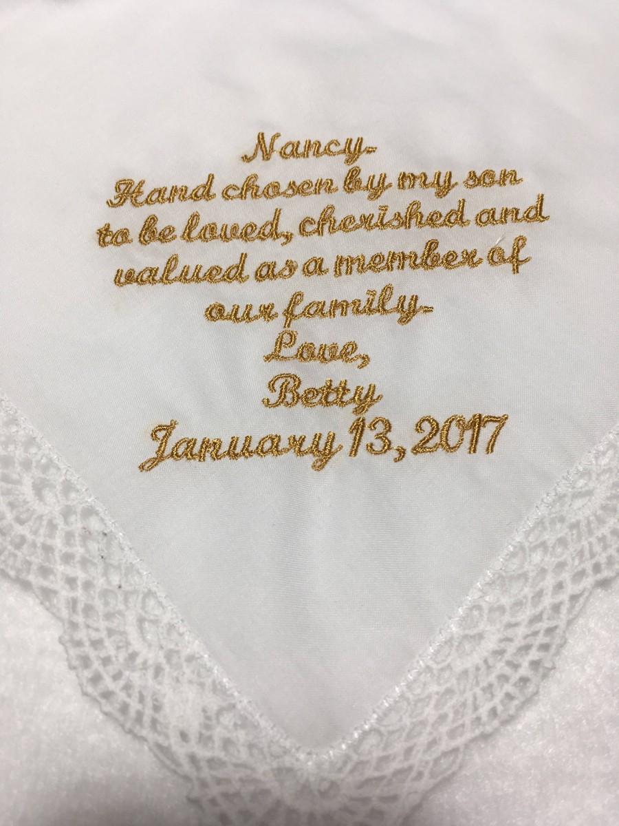 زفاف - For Daughter-in-law, from mother in law, wedding wishes handkerchief, new family member handkerchief, welcome new daughter something blue210