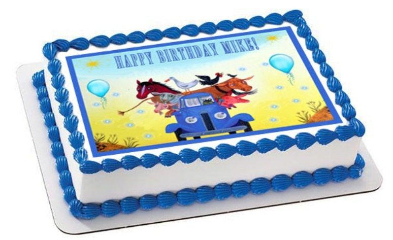 Hochzeit - Little Blue Truck Birthday Image Cake Topper Edible Cake Frosting Sheet