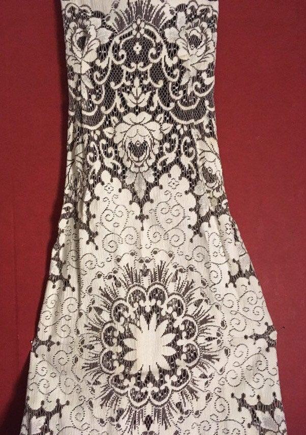 Mariage - Dress  lace white mermaid maxidress handcrafted size 38 hand made