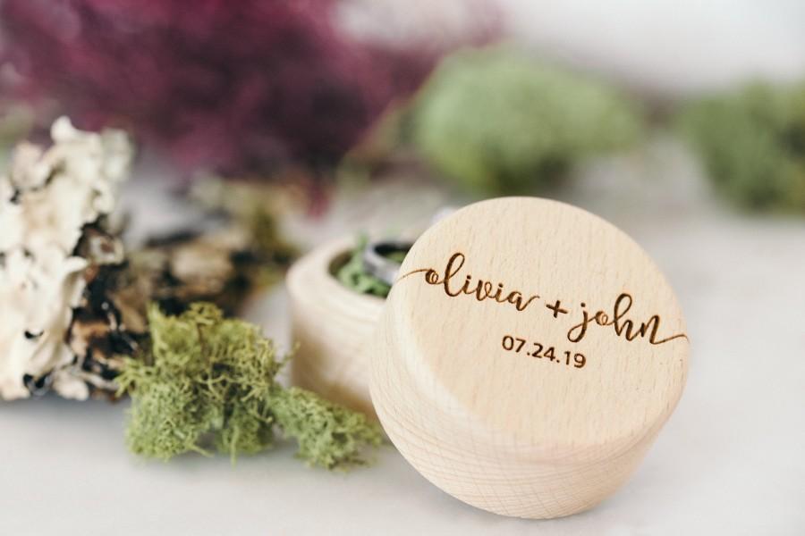 Hochzeit - Personalized Ring Box - Ring Bearer Box - Custom Wooden Ring Box - Engraved