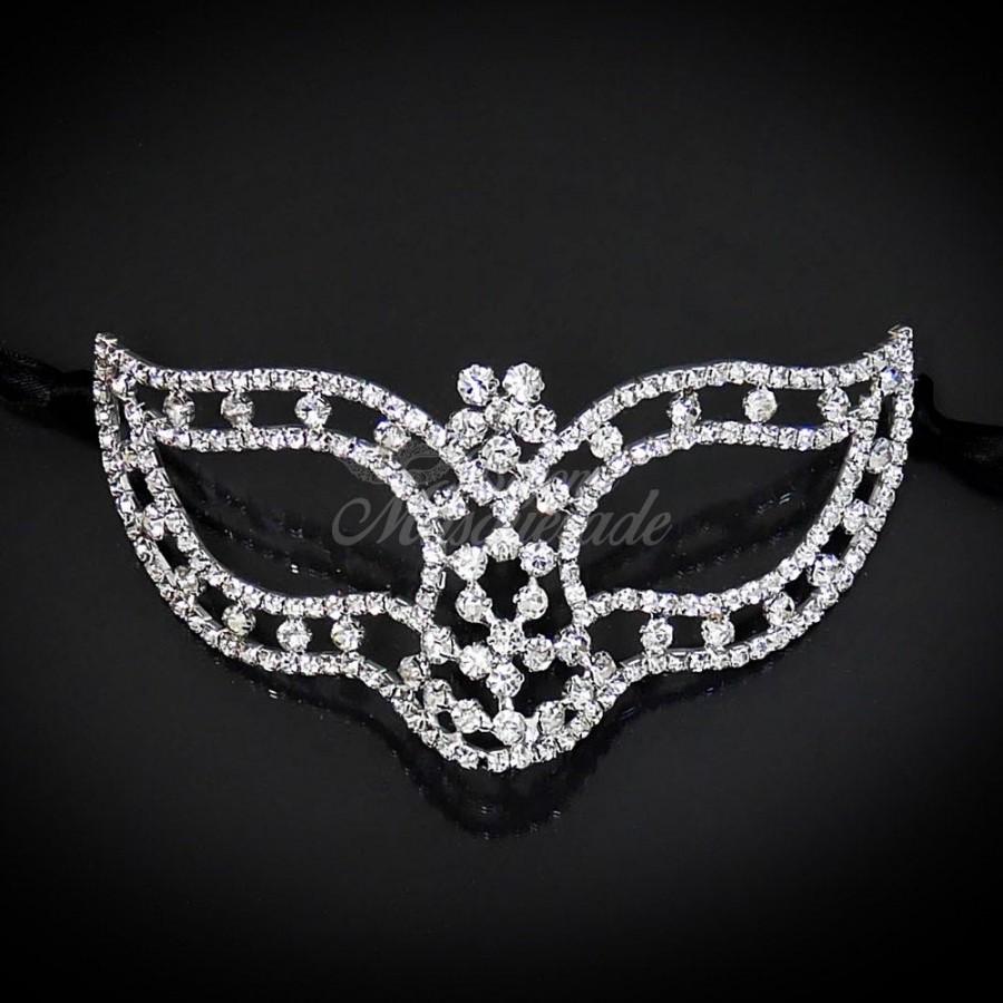 Wedding - The Crystal Bridal Collection - Royal Masquerade Wedding - Fine Jewelry Masquerade Masks Fully Covered with Genuine Crystals by 4everstore