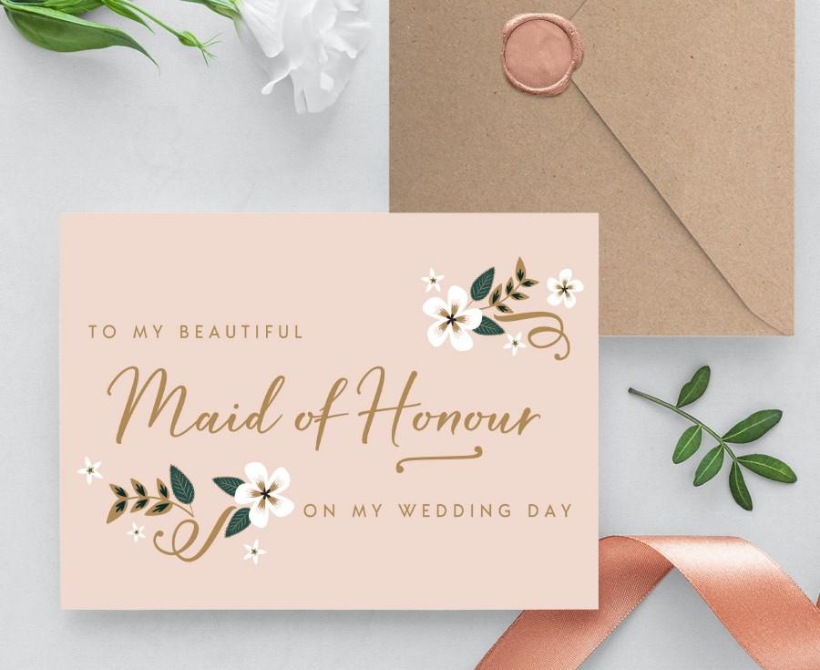 Hochzeit - Maid of Honour Thank You Card, Maid of Honour Gift, Thank You For Being My Maid of Honour, To My Maid of Honour, Thank You Wedding Cards