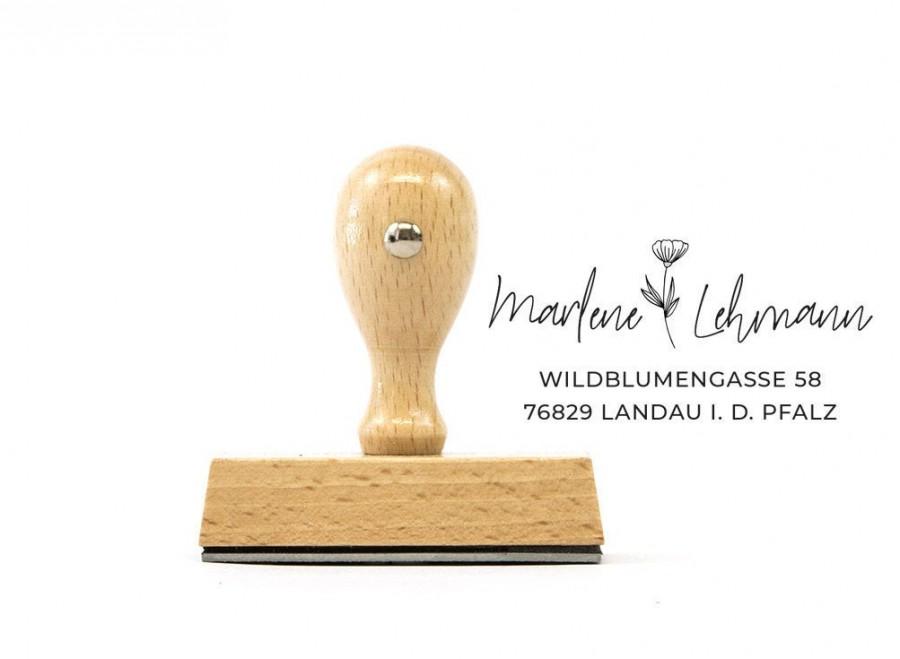 Свадьба - Address stamp "Landau" personalized, approx. 70 x 30 mm