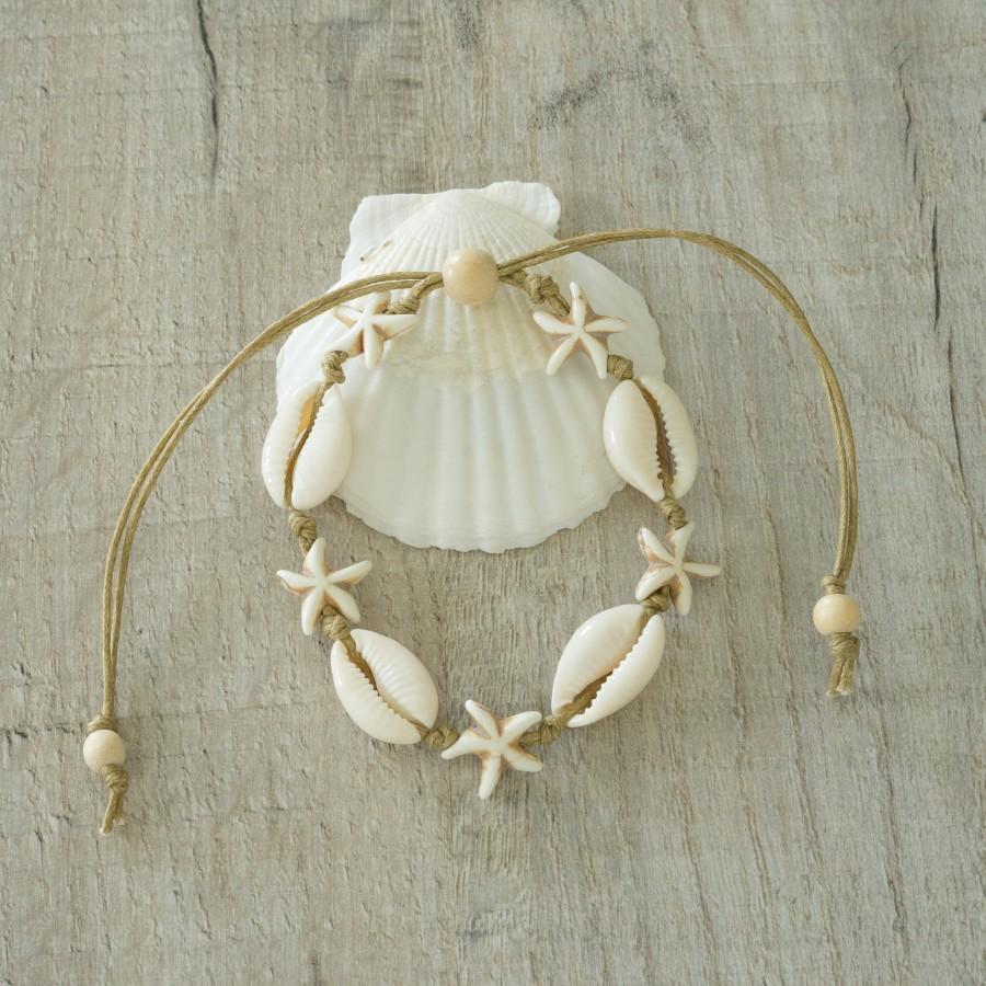 زفاف - Cowrie Shell Jewelry, Cowrie shell & Star Fish Bracelet, Anklet or Choker Necklace for women