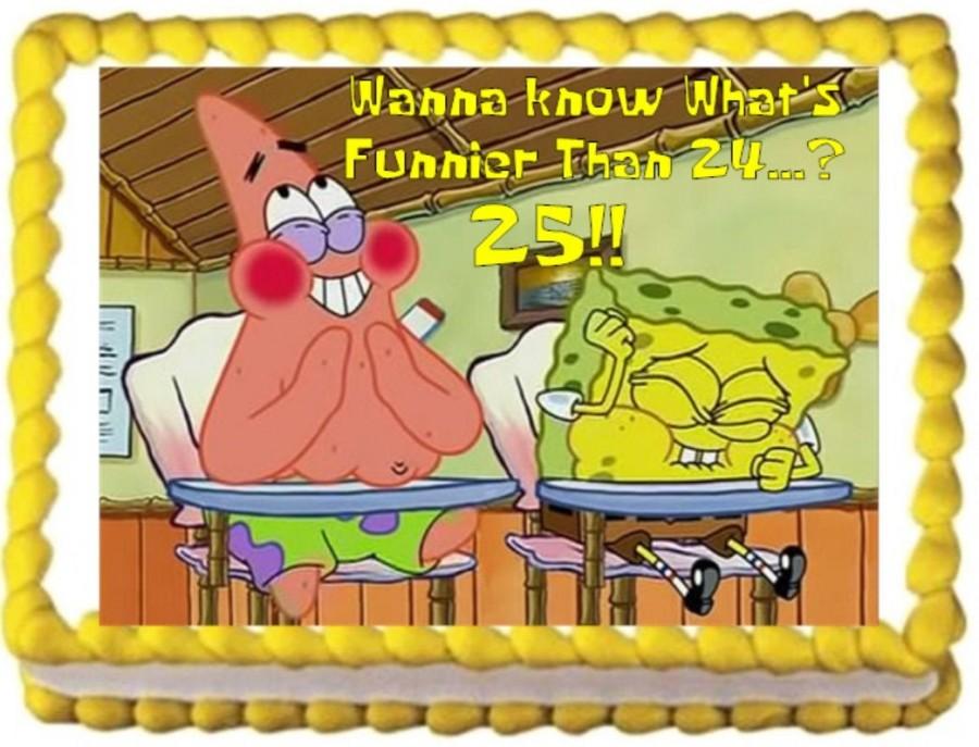 Hochzeit - Spongebob Funnier Than 24 Image Cake Topper Edible Photo on Frosting Sheet