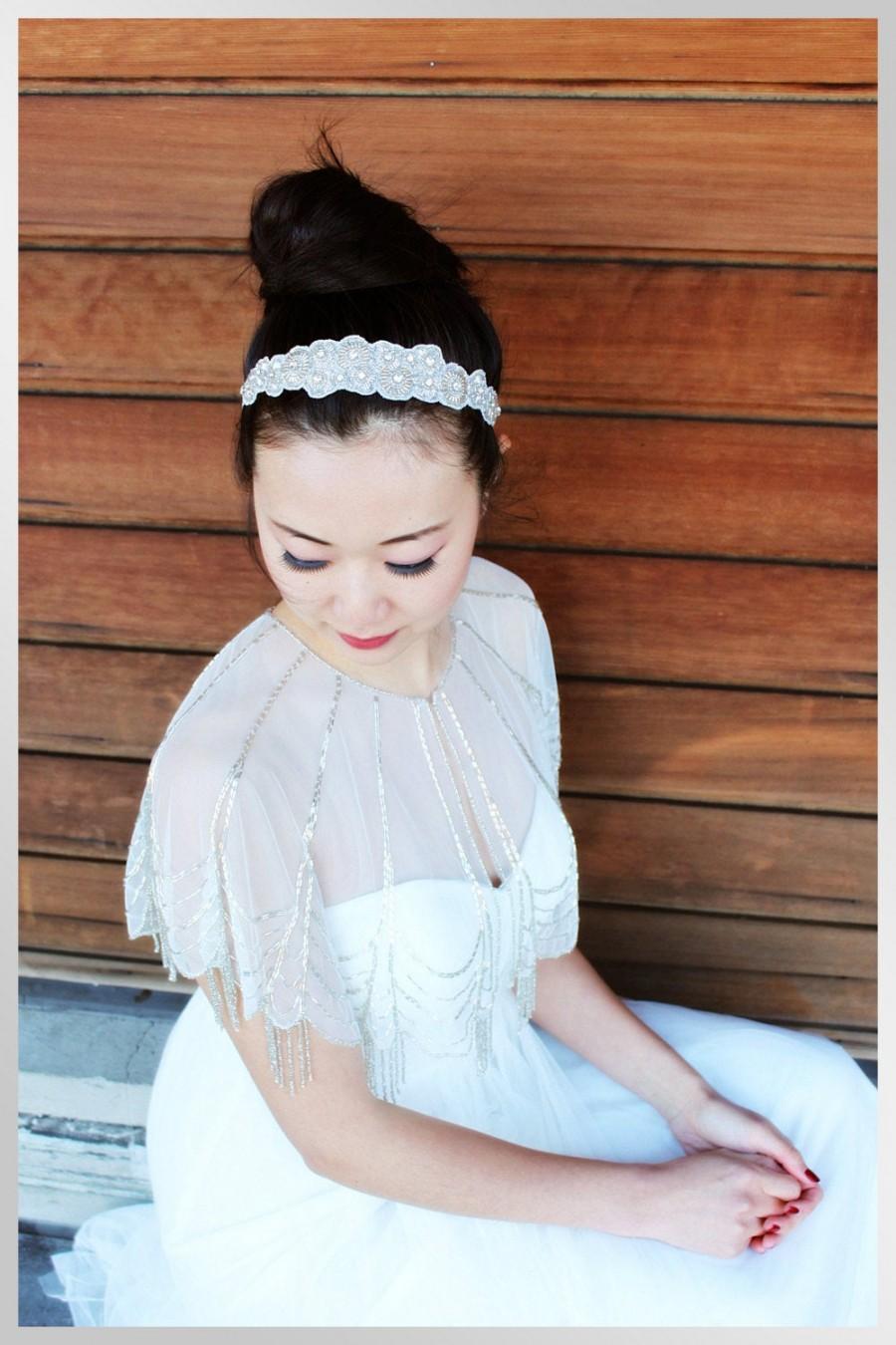 زفاف - Bridal headband, wedding headpiece, hair accessory, bridal hair piece, wedding headband, bridal hair accessory,wedding accessory hair HALLIE