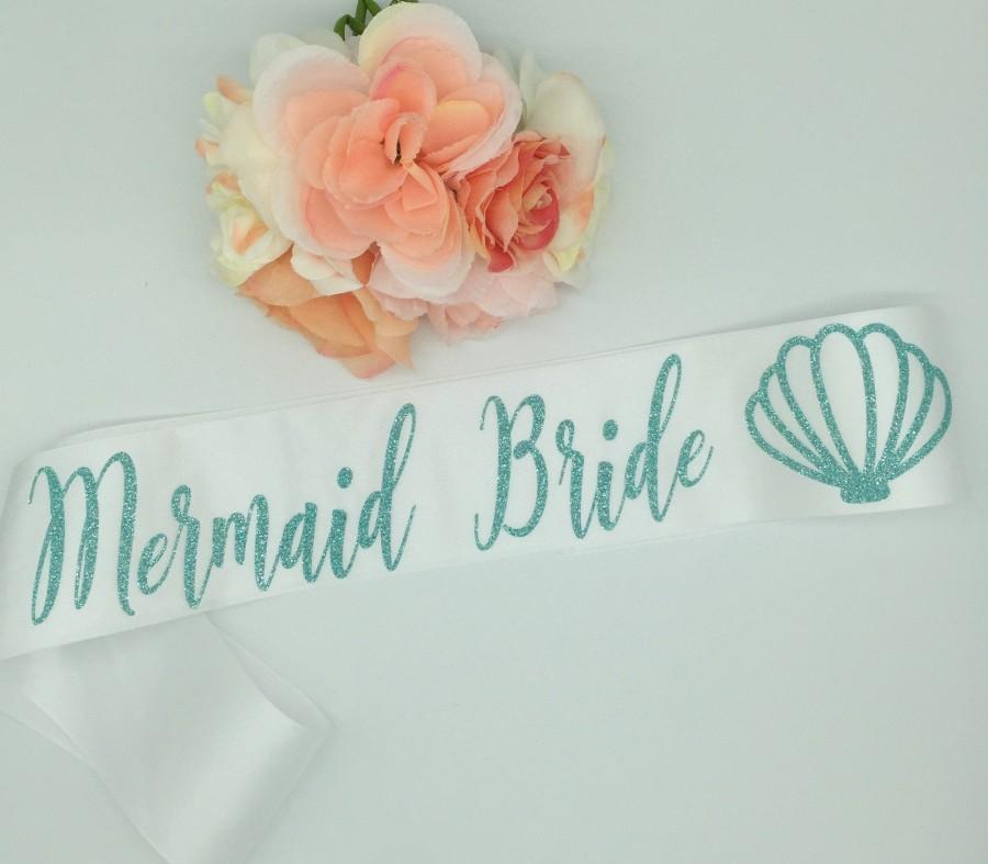 Wedding - Mermaid Bride bachelorette party bridal shower sash