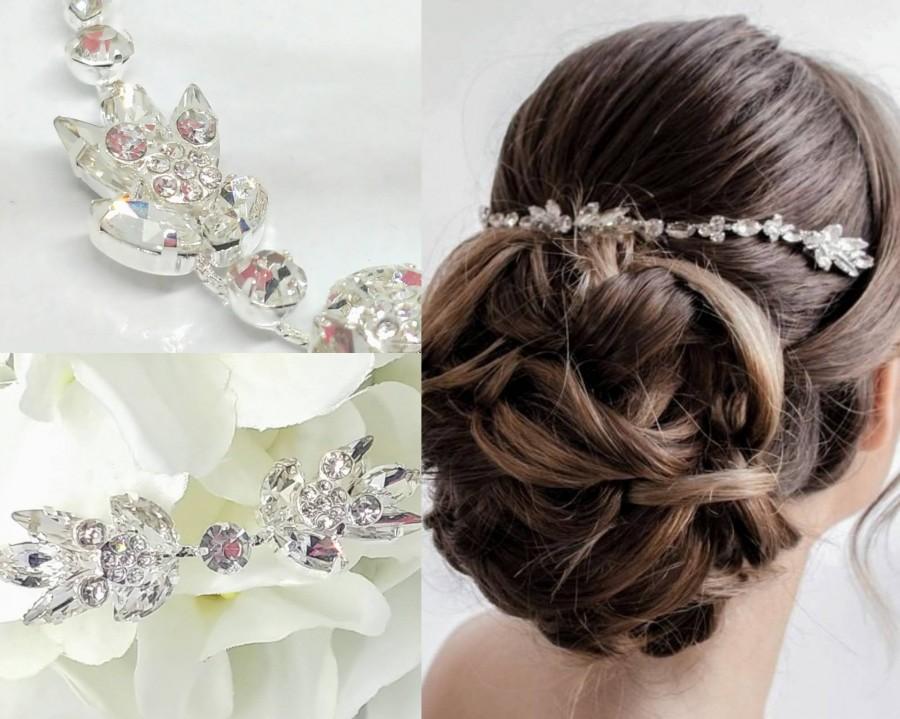 زفاف - Mouse Ears Hidden Mickey Bridal Hair Chain-Forehead Jewelry-Silver Boho Hair Accessories-Disney Bride-Silver Disney Ears-Disney Wedding