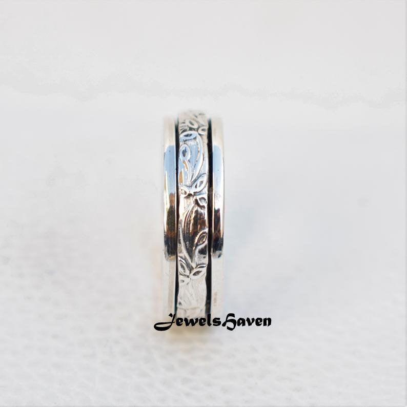 زفاف - Simple Spinner Ring, 925 Silver Ring, Thumb  Ring, Anxiety Ring,  Silver Band Ring, Promise Ring, Meditation Ring, Personalized Ring,