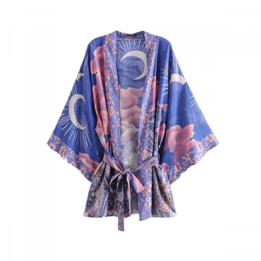 زفاف - Under the Gypsy Moon Mid-length Kimono Robe - East Gypsy