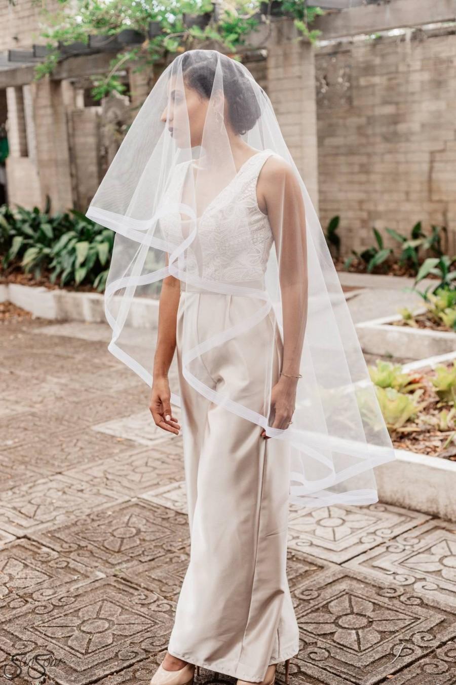 Hochzeit - Horsehair Veil, LEA, fingertip veil, chapel veil, cathedral veil, veil with blusher, blusher veil, horsehair veil
