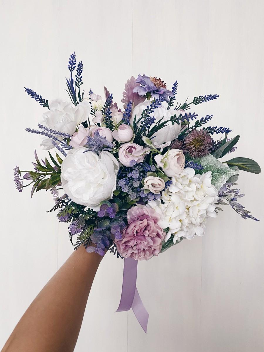 زفاف - Wedding bouquet, Bridal bouquet lavender, Lilac Bridesmaids Bouquet, Lavender Wedding bouquet, Silk Wedding bouquet