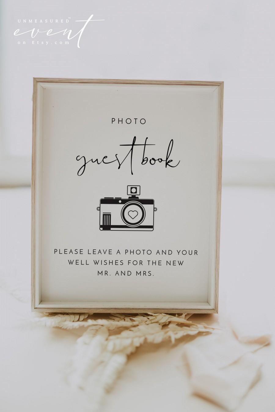Wedding - ADELLA  Photo Guest Book Sign Printable, Modern Minimalist Wedding Sign, Baby Shower Sign, Bridal Shower Gift Sign, Retirement Party DIY