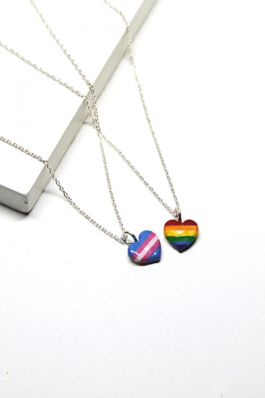 Hochzeit - Gay friendship Necklace, Couple Necklace, Gay Best friend, Gay pride