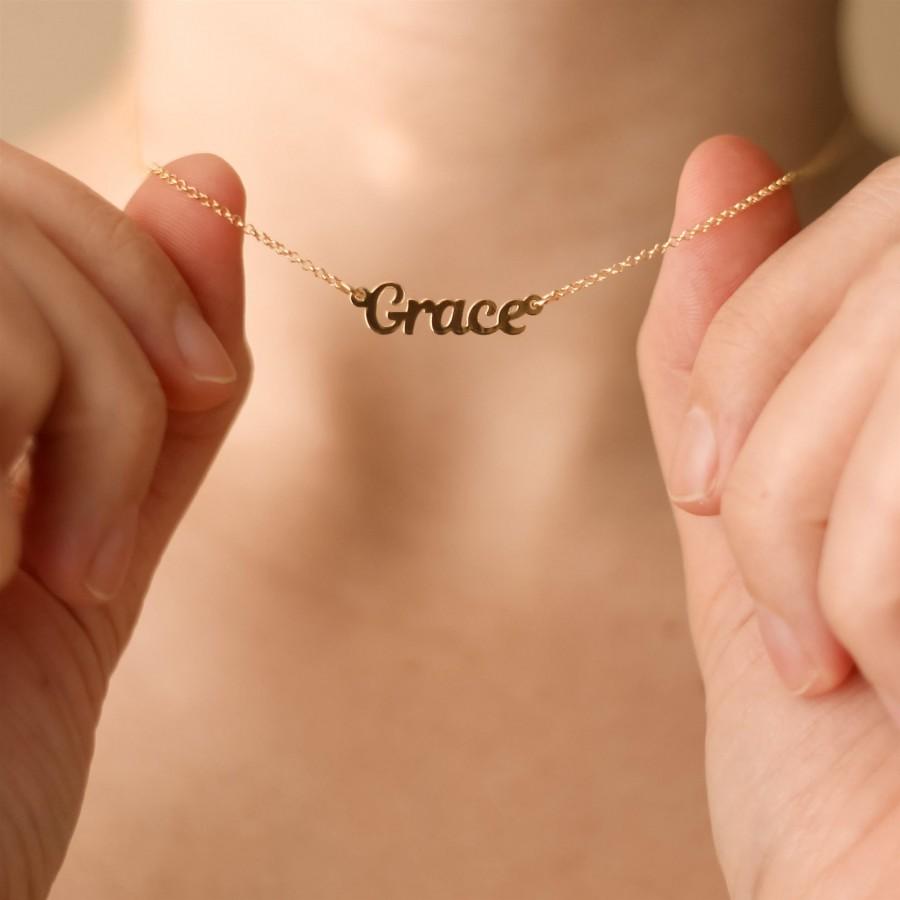 زفاف - 18k Gold Plated Name necklace- Name necklace- Personalized Necklace-Custom name necklace-Personalized jewelry-Mother's Day Gift-Gift for her