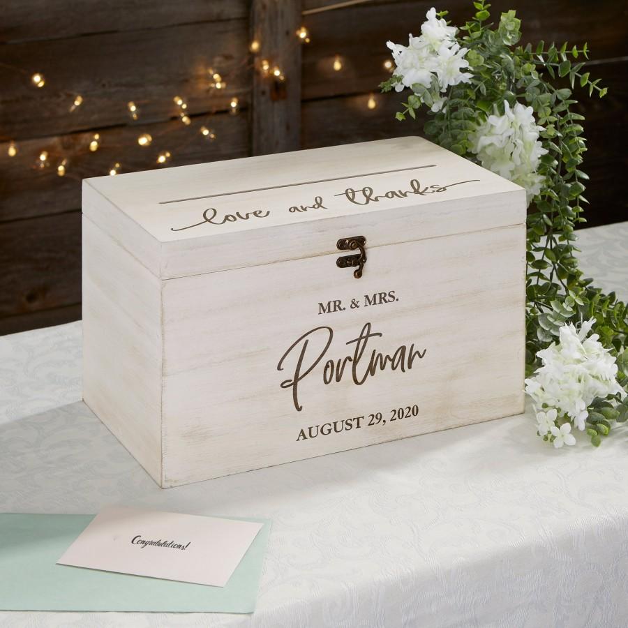 Wedding - Classic Elegance Personalized Wedding Wood Card Box, Wedding Advice Box, Wedding Couples, Wedding Decorations