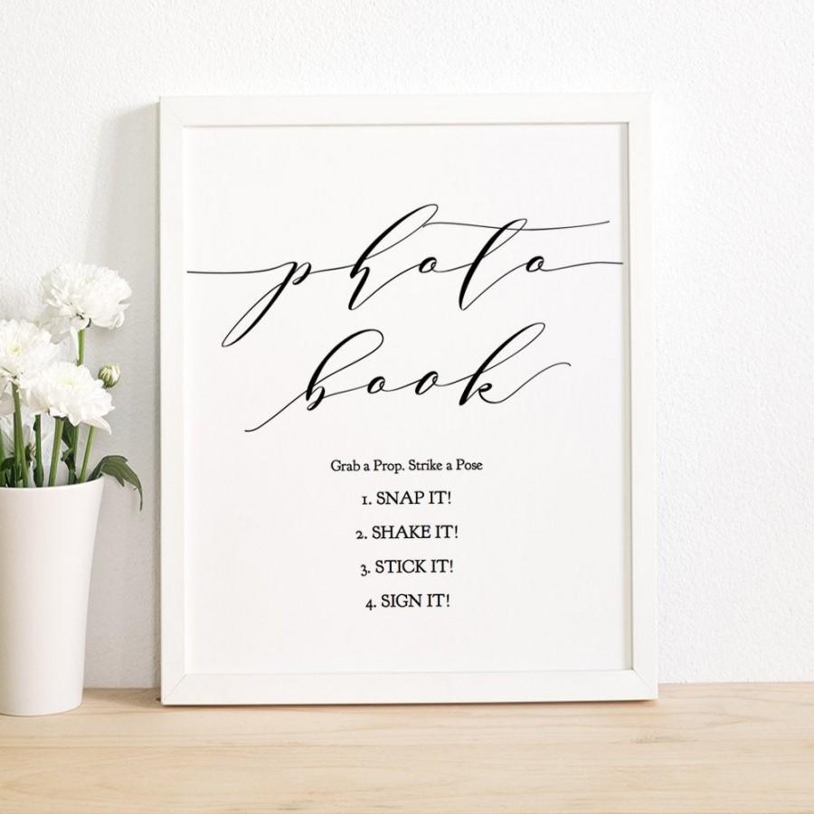 زفاف - Photo Guest Book Snap it Shake it Stick it Sign it Printable Sign, 3 sizes included, "Wedding" Editable PDF