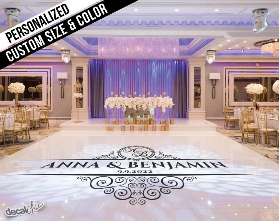 زفاف - Custom Wedding Dance Floor Decal ~ Removable ~ Personalized ~ Wedding Date ~ Custom Size and Color~ Free Shipping USA