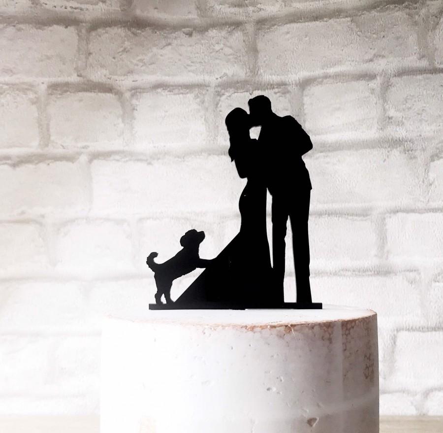 Wedding - Cockapoo Wedding Cake Topper Silhouette