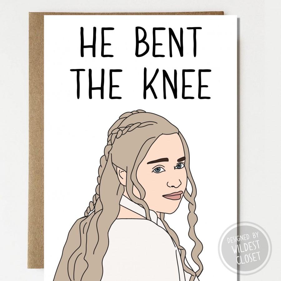 Mariage - He Bent The Knee Wedding Engagement Congratulations Card - Wedding Card - Wedding Gift - Bachelorette - Engaged Card - Funny Card - Brid