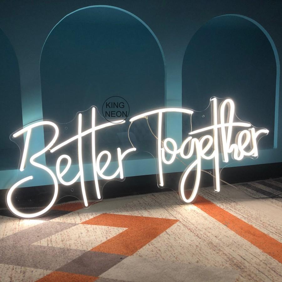 Mariage - Custom Neon Sign Better Together Neon Sign Custom Wedding Neon Sign Led Custom Party Warm White light Room Wall Decor Sign