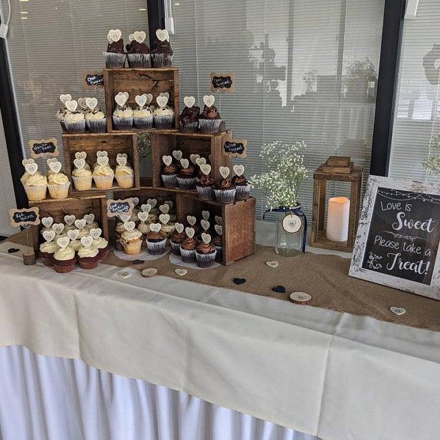 Mariage - 6 Rustic cupcake Stand  8x8, wedding crates , rustic wedding wood cake stand , rustic wedding , wedding decorations , crates