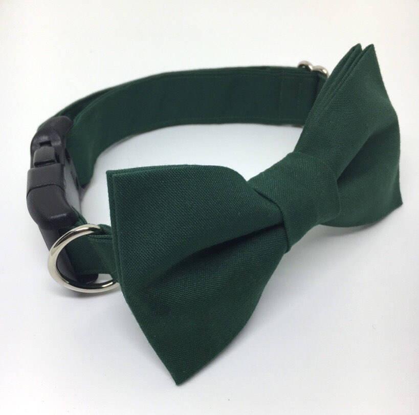 Mariage - Hunter Green Dog Bow Tie