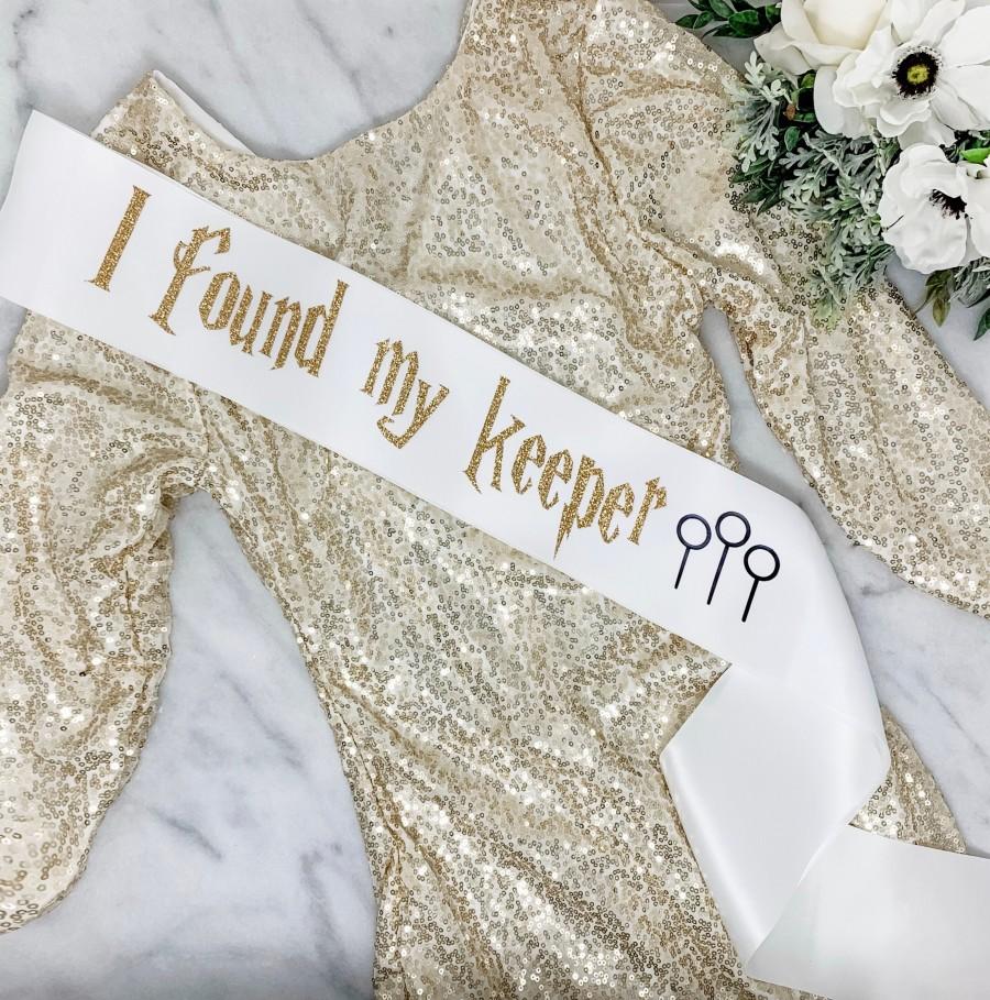 Hochzeit - Satin Harry Potter Bachelorette Sash - Bachelorette Party - Bride To Be Sash -  Bridal Shower - Gift - She's a Catch, He's a Keeper