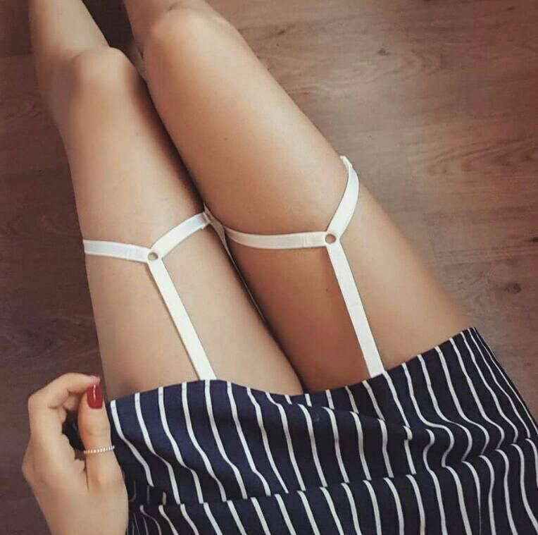 زفاف - Mya White Strap Suspenders • LoveSarah Lingerie