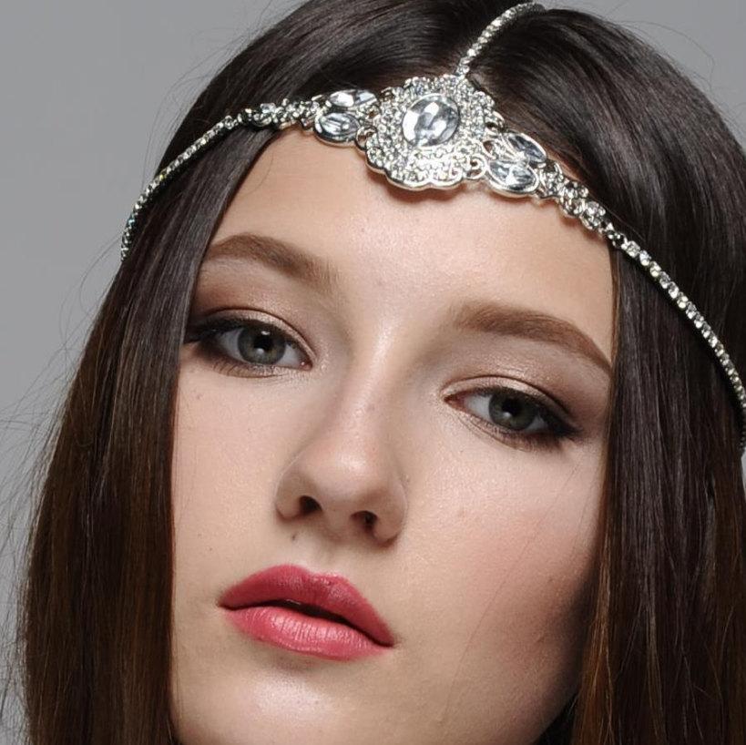 زفاف - Maya Boho Bohemian Goddess Vintage Jeweled Gatsby wedding Headband Head Piece Forehead Headdress
