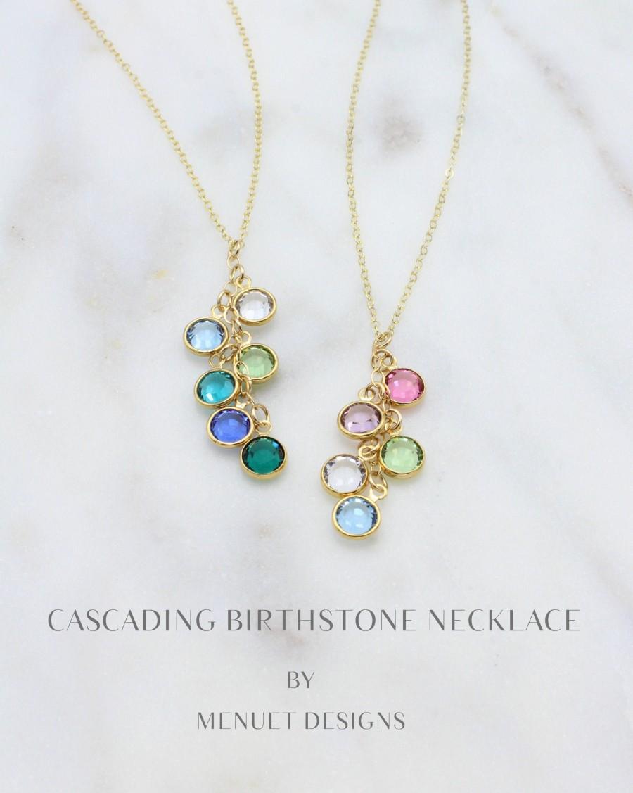 Hochzeit - Mother Birthstone Necklace 