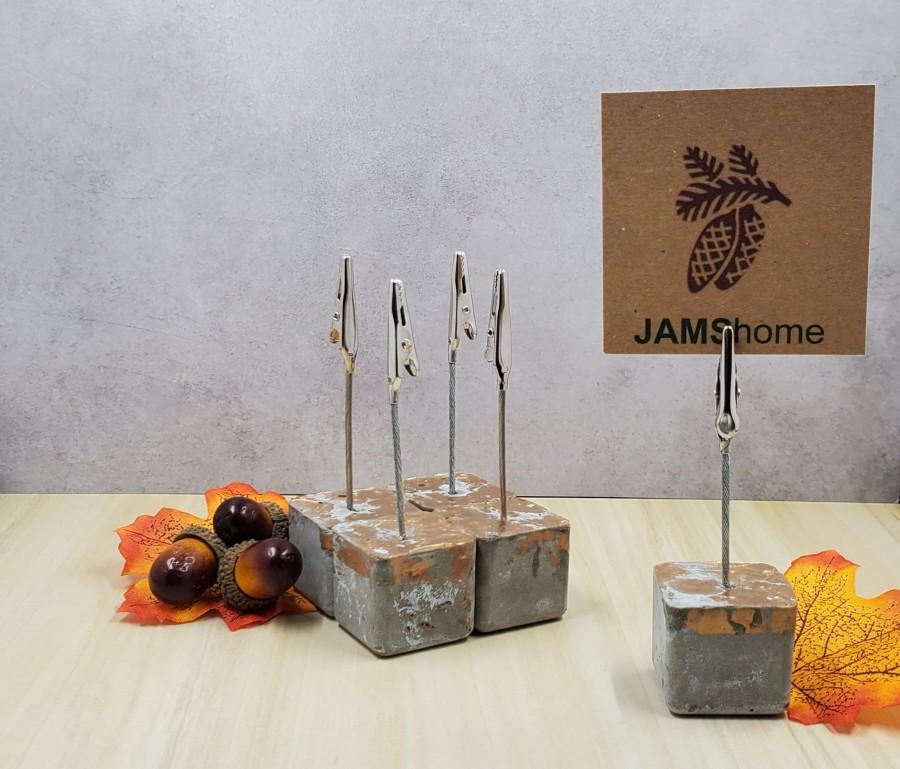 Mariage - Concrete Cubed w/ Gold Flecks Place Card, Place Holder, Table Setting, Picture Holder