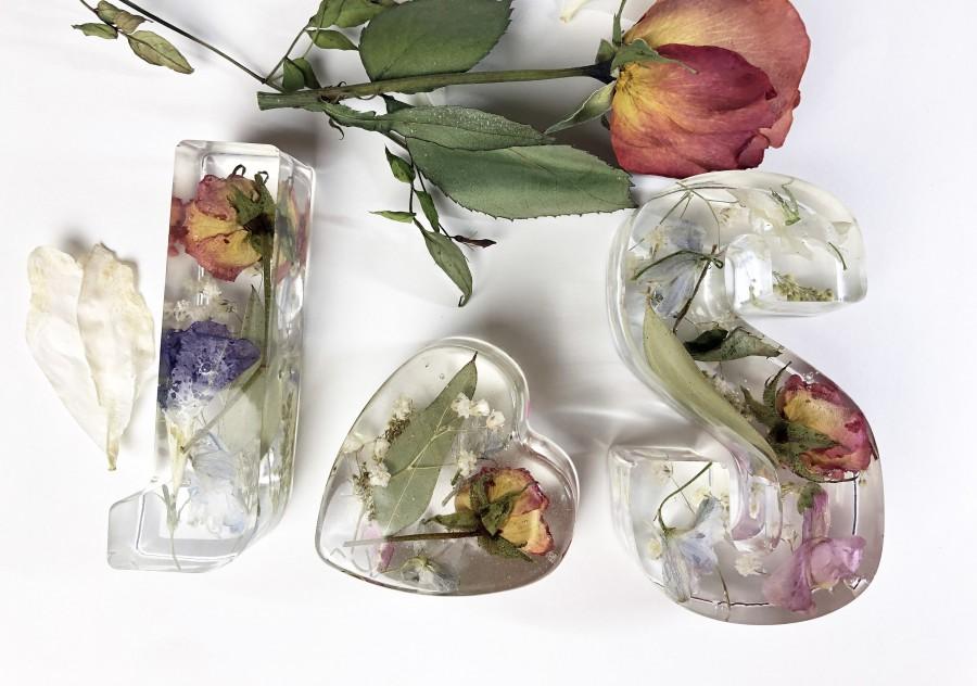 Mariage - Resin letters, Wedding flower preservation keepsake - custom keepsake using your wedding bouquet
