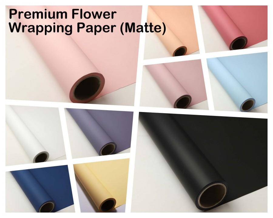 Wedding - Matte Finish Flower Wrapping Paper, Waterproof, Floral Bouquet, Korean Style Gift Packaging Supplies  Multi Colors in different length
