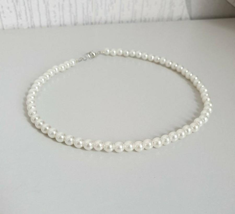 زفاف - Pretty Ivory pearl necklace