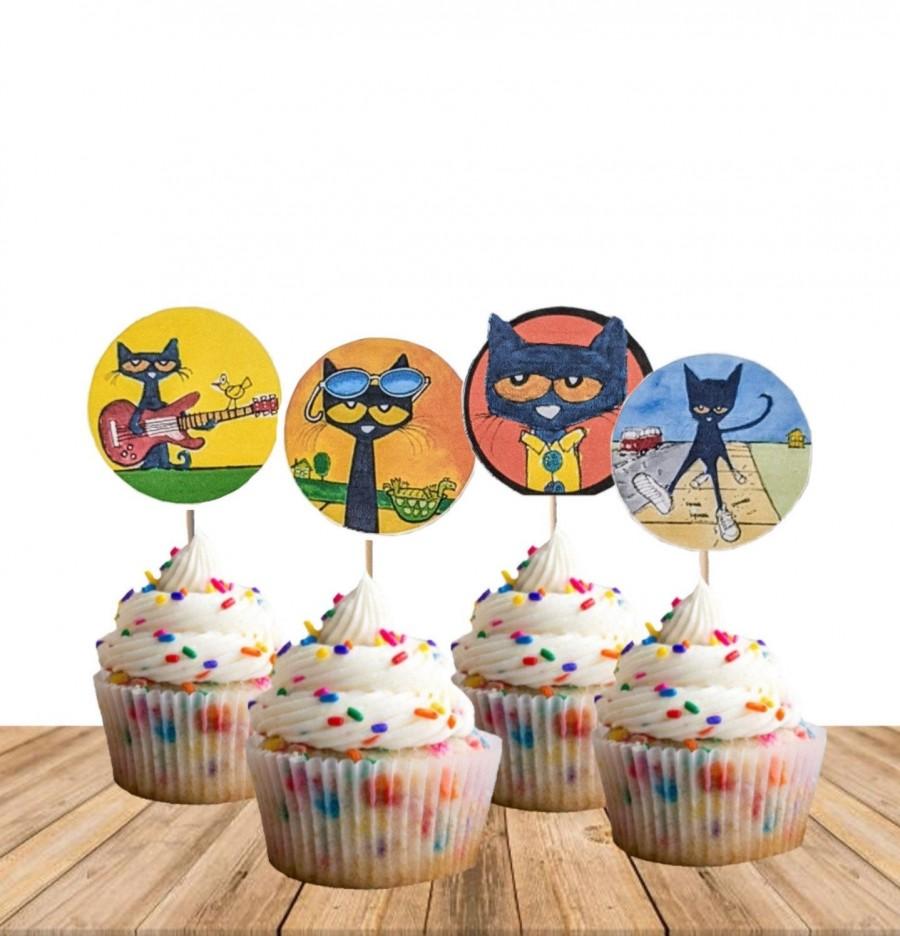 Свадьба - Pete the Cat Cupcake Toppers