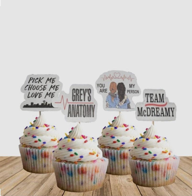 زفاف - Grey’s Anatomy Cupcake Toppers