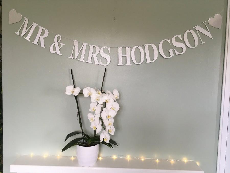 Mariage - String your own Mr & Mrs custom wedding bunting, personalised wedding banner, wedding reception decoration, paper party bunting