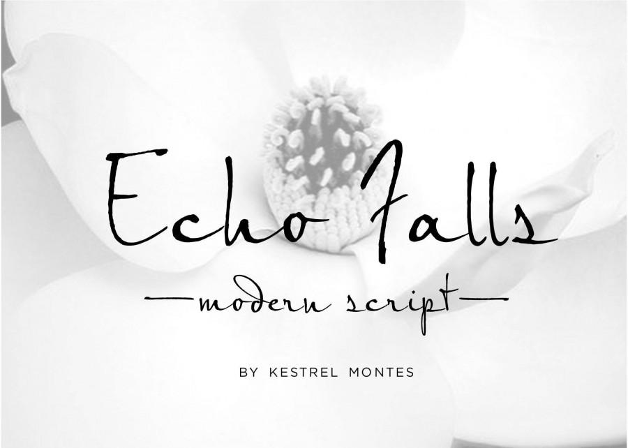 Wedding - Handlettered Brush Calligraphy Font by Kestrel Montes, Echo Falls Modern Calligraphy Font, Digital Font Web Version Included, Commercial Use