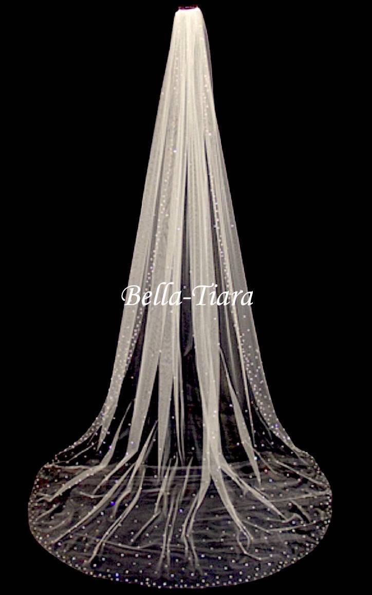 Hochzeit - cathedral crystal veil, chapel crystal veil, scattered crystal veil, cathedral veil, crystal cathedral bridal veil