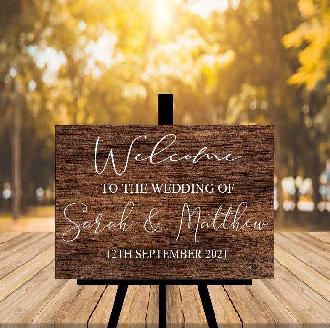 زفاف - Rustic Wedding Welcome Sign, Wood Rustic Wood Wedding Sign, Welcome Wedding Signs, Personalised Wedding Sign